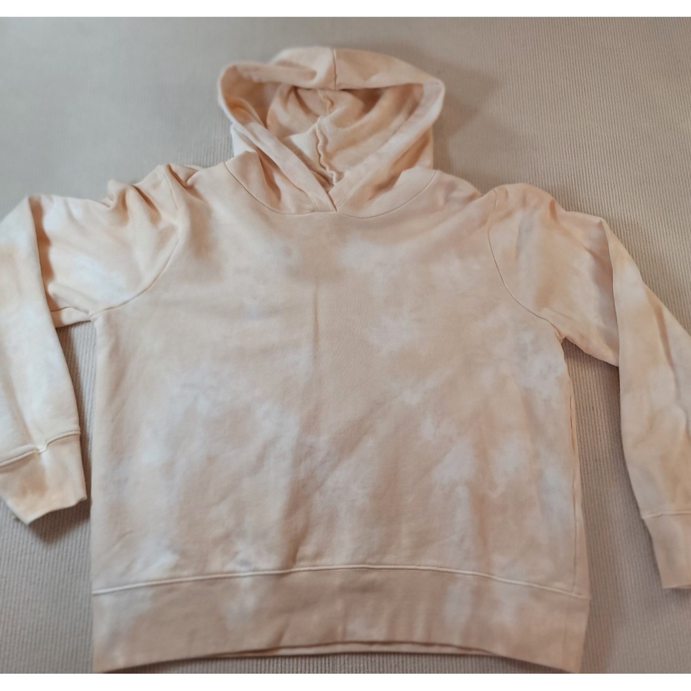 J.CREW Women's Crewneck Pullover Sweatshirt Tie-Dye Peach/White Cotton M